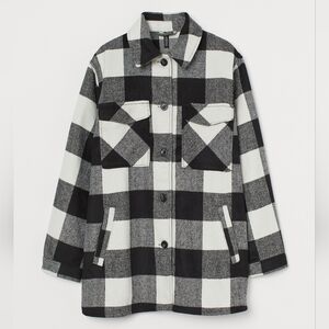 H&M Divided Buffalo Check Oversized Shirt Jacket